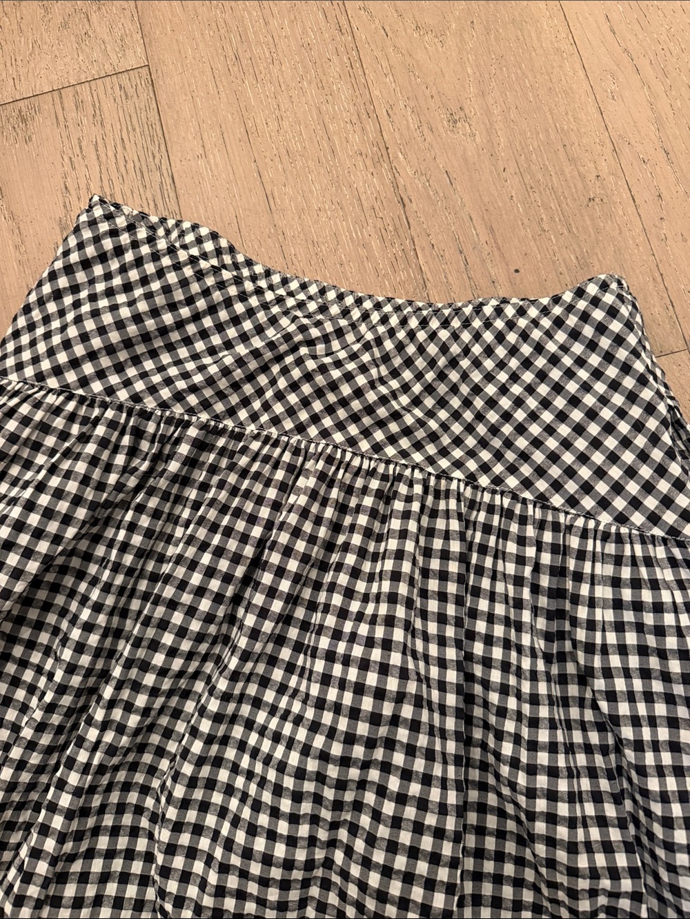 Classic Black and White Gingham Midi Skirt - Picture 2 of 2